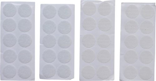 BGS tépőzáras korongok öntapadó fehér 40 darabos