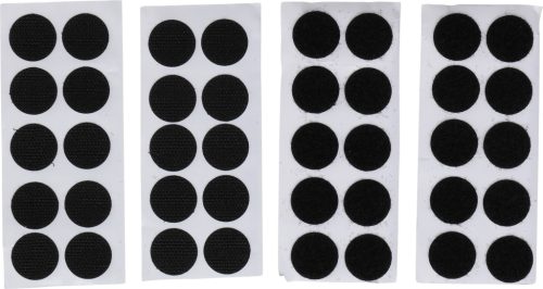 BGS tépőzáras korongok öntapadó fekete 40 darabos