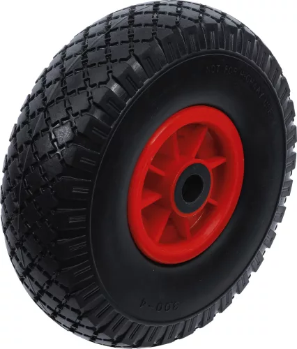 BGS kerék kézikocsihoz / talicskához PU, piros/fekete 260 mm