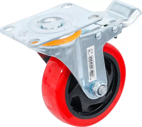 BGS vezetőgörgő fékezhető piros/fekete Ø 100 mm