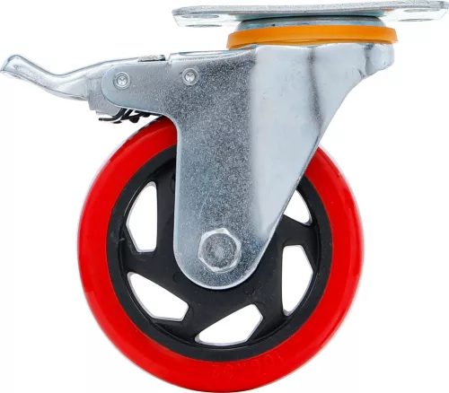 BGS vezetőgörgő fékezhető piros/fekete Ø 100 mm