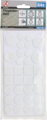 BGS filc alátét fehér 64 darabos
