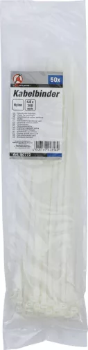 BGS kábelkötegelő-készlet fehér 4,8 x 300 mm 50 darabos