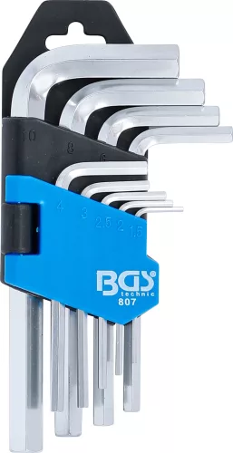 BGS derékszögű kulcs készlet rövid Belső hatszögletű 1,5 - 10 mm 9 darabos