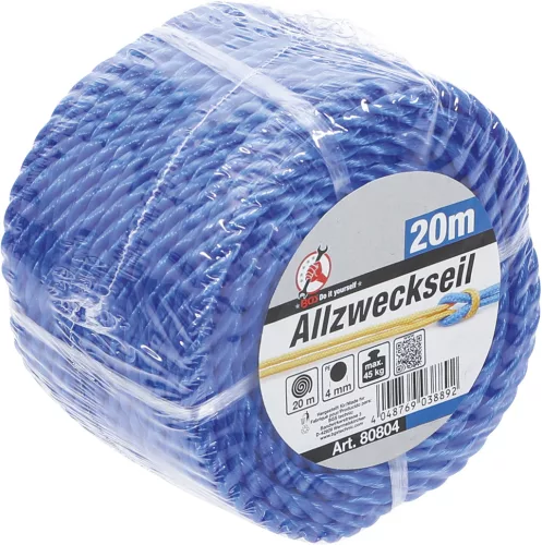 BGS műanyag kötél / univerzális kötél 4 mm x 20 m kék