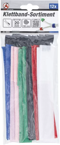 BGS tépőzár szalag készlet 20 x 190 mm 12 darabos