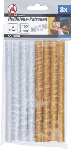 BGS melegenragasztó-patronok arany-/ezüst-metál Ø 11 mm, 150 mm 8 darabos