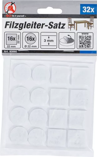 BGS filc alátét fehér 32 darabos