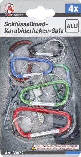 BGS kulcscsomó-karabiner készlet 4 darabos