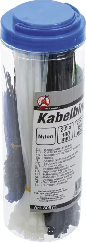 BGS kábelkötegelő-készlet színes 100 - 150 - 200 mm 450 darabos