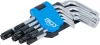 BGS derékszögű kulcs készlet rövid T-profil (Torx) T10 furattal - T50 9 darabos