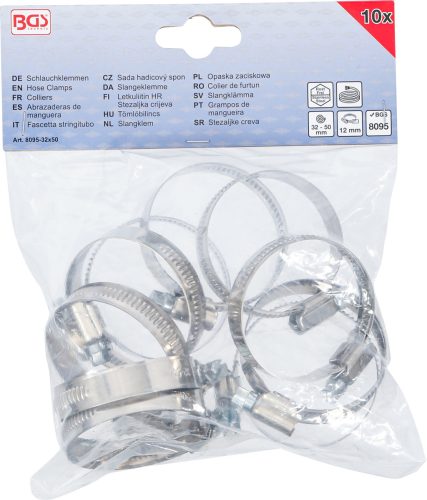 BGS tömlőbilincs INOX 32 x 50 mm 10 darabos
