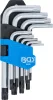 BGS derékszögű kulcs készlet rövid T-profil (Torx) T10 furattal - T50 9 darabos