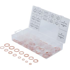 BGS tömítőgyűrű-készlet Vörösréz coll méretek Olajleeresztő csavarok 75 darabos