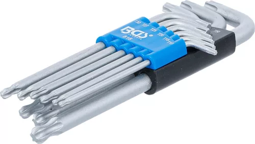 BGS derékszögű kulcs készlet T-profil (Torx) gömbfejes T10 - T50 9 darabos