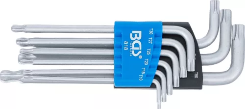 BGS derékszögű kulcs készlet T-profil (Torx) gömbfejes T10 - T50 9 darabos