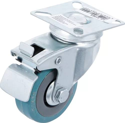 BGS vezetőgörgő fékezhető gumi forgóvillával Ø 50 mm