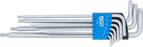 BGS derékszögű kulcs készlet extra hosszú T-profil (Torx) gömbfejes T10 - T50 9 darabos
