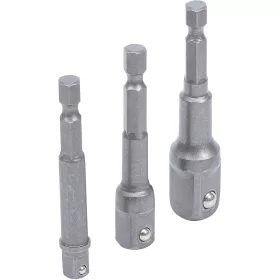 BGS adapterkészlet fúrógépekhez 6,3/10/12,5 mm (1/4"/3/8"/1/2") 3 darabos