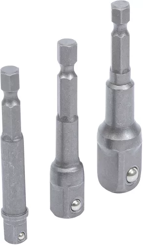 BGS adapterkészlet fúrógépekhez 6,3/10/12,5 mm (1/4"/3/8"/1/2") 3 darabos