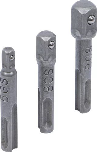 BGS adapterkészlet SDS - 6,3 mm (1/4"), 10 mm (3/8"), 12,5 mm (1/2") 3 darabos