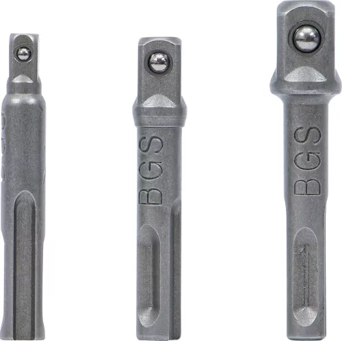 BGS adapterkészlet SDS - 6,3 mm (1/4"), 10 mm (3/8"), 12,5 mm (1/2") 3 darabos