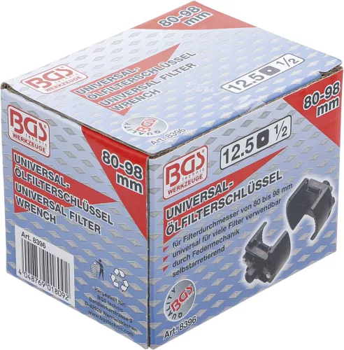 BGS univerzális olajszűrőkulcs 12,5 mm (1/2") Ø 80 - 98 mm
