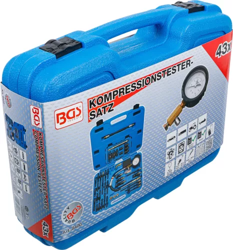 BGS kompressziómérő készlet benzin- és dízelmotorokhoz