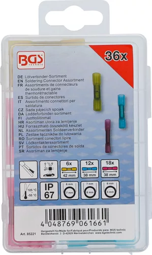 BGS forrasztható összekötő készlet zsugorhüvellyel 36 darabos