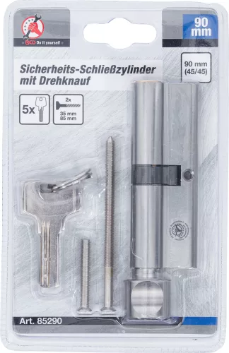 BGS biztonsági záróhenger markolatgombbal 45/45 90 mm