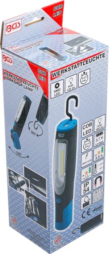 BGS COB LED munkalámpa kampóval és mágnessel