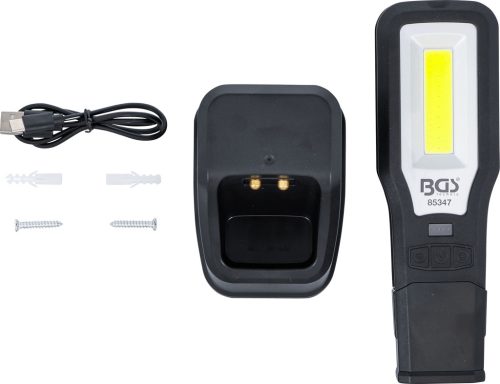 BGS COB-LED munkalámpa összecsukható töltőállomással