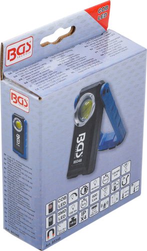 BGS COB LED munkalámpa mágnessel és kampóval összecsukható induktív töltésfunkcióval