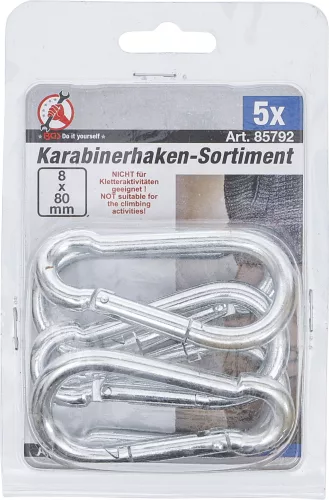 BGS karabiner készlet 8 x 80 mm 5 darabos