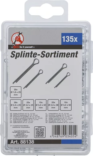 BGS sasszegkészlet Ø 1,6 - 3,2 mm 135 darabos