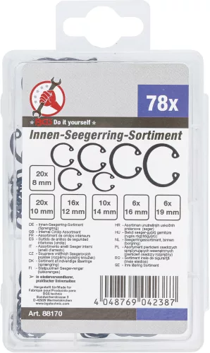 BGS belső seegergyűrű készlet Ø 8 - 19 mm 78 darabos