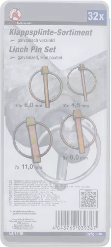 BGS biztosítócsap-készlet csap Ø 4,5 - 11 mm 32 darabos