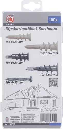 BGS gipszkarton-tipli készlet 100 darabos