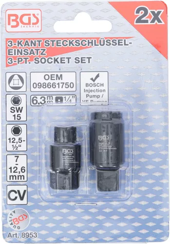 BGS háromszögkulcs készlet Bosch Injektorhoz 3 élű 7 / 12,6 mm