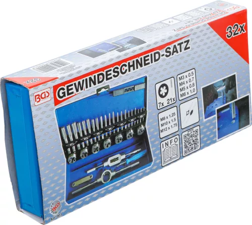 BGS menetvágó készlet M3 - M12 32 darabos