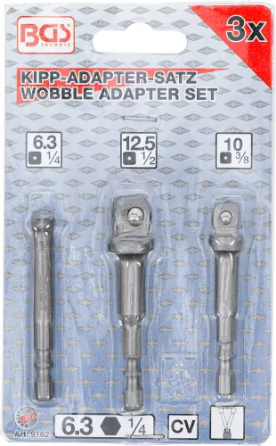 BGS fúrógép-billentő adapter készlet Külső hatszögletű 6,3 mm (1/4") 3 darabos