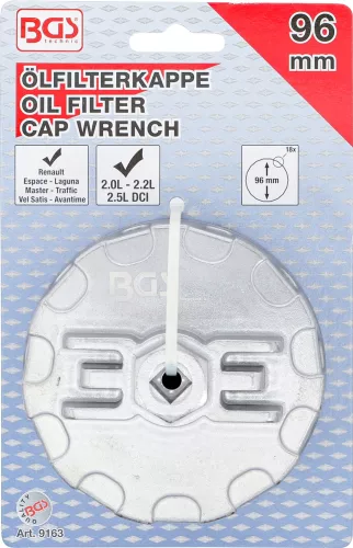 BGS olajszűrőkulcs 18 élű Ø 96 mm Renault DCI