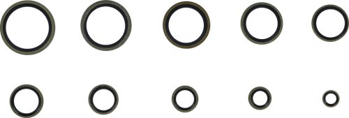 BGS tömítőgyűrű-készlet Fém gumi tömítőperemmel 150 darabos