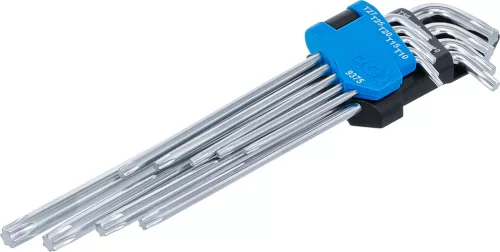 BGS derékszögű kulcs készlet extra hosszú + extra rövid T-profil (Torx) T10 - T50 9 darabos