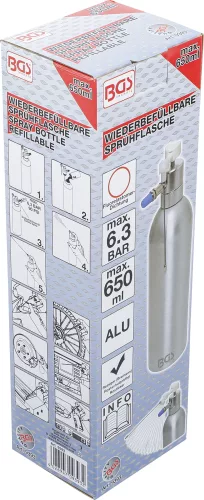 BGS levegős szórófejes flakon Alumínium kivitel 650 ml