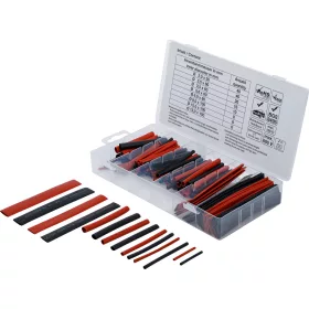 BGS zsugorcső készlet piros / fekete 150 darabos