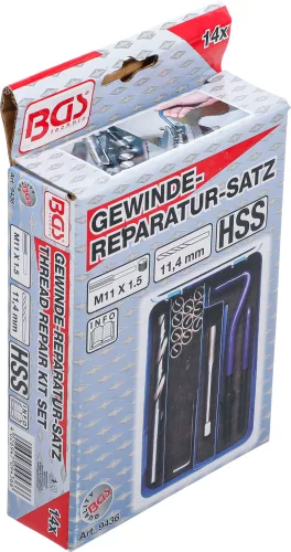 BGS menetjavítókészlet M11 x 1,5 mm 14 darabos