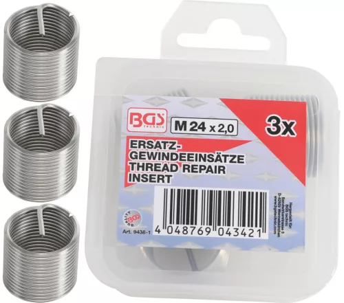 BGS tartalék menetes betétek M24 x 2,0 mm 3 darabos