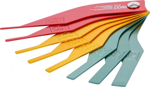 BGS fékbetét kopásvizsgáló idomszer készlet Aluminium 8 darabos