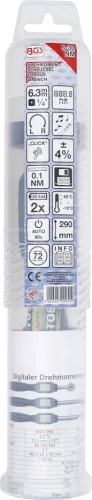 BGS digitális nyomatékkulcs 6,3 mm (1/4") 6 - 30 Nm